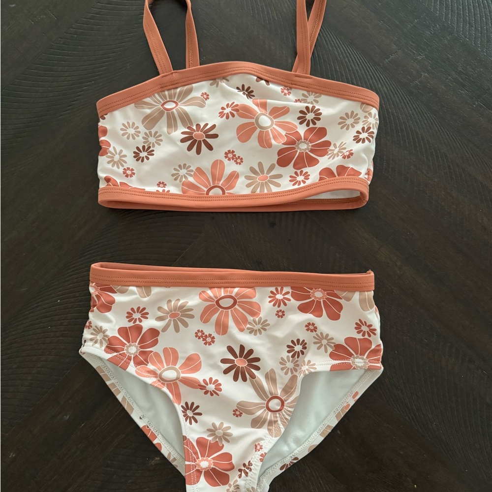 Little Co. Lauren Conrad Floral Bikini with Orange Trim
